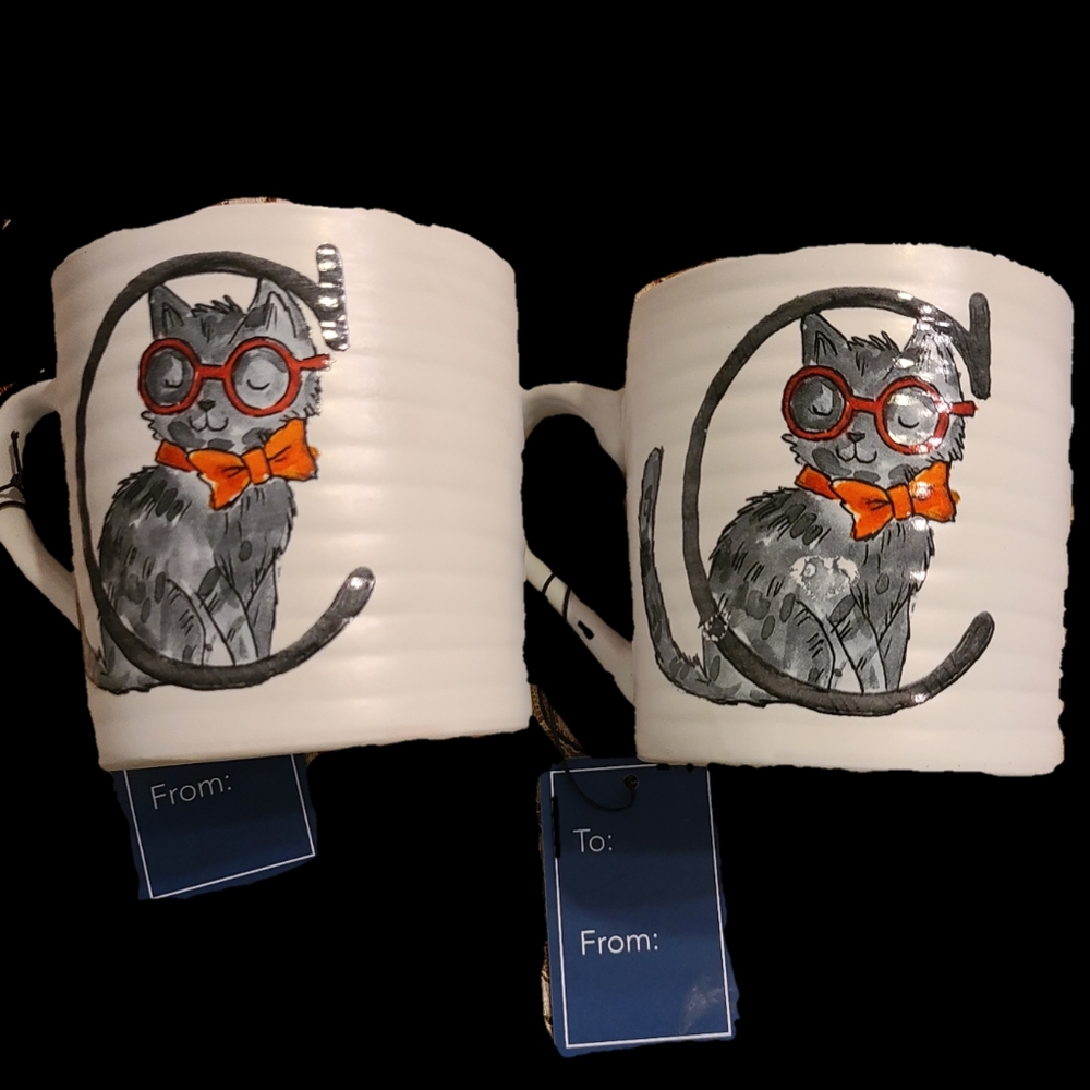 COPY - Two Cat Letter "C" Coffee Mugs